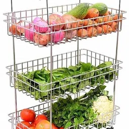 Stainless Steel 4 Layer Onion Potato Stand for Kitchen Fruit Vegetable Stand Stainless Steel Kitchen Trolley-image-18