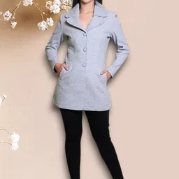troo blue Women Solid Double Breasted Casual Blazer-picture-27