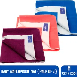weewish Waterproof, Cotton, Fleece Dry Sheet, Reusable & Washable, (MEDIUM), Pack of 3-picture-38