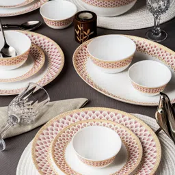 cello Pack of 27 Opalware Glass Dinner Set of 27pcs Dinner Set-picture-31