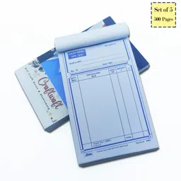 craftwaft Pack of 5 Blank Printed Plain Shila Plain Cash Memo, Bill Memo, Credit Memo, Estimate Memo 100 Sheets 5Pc 2-Part serial number,Perforated 100 Printed+100 Plain Leaves for Shop,Institute,Office-picture-11