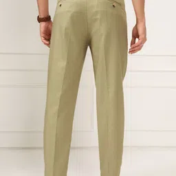 highlander Men Slim Fit Khaki Cotton Blend Trousers image 2