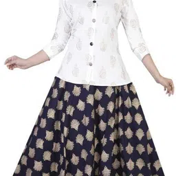 lamba creations Women Viscose Rayon Ethnic Top Skirt Set-picture-19