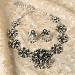 arishafabric Sterling Silver Black Jewel Set image 2