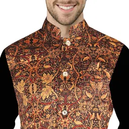fabwax Men Cotton Blend Kurta Ethnic Jacket Set image 5