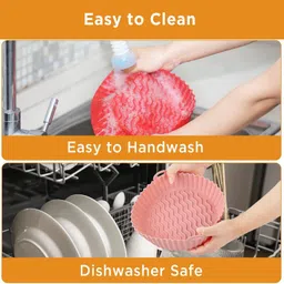ablue clipper Air Fryer Liner Silicone Baking Tray Easy to Clean Nonstick Reusable small 5inch Airfryer Tray image 5