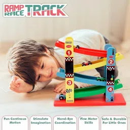chanak Wooden Ramp Racer with 4 Mini Cars � Educational for Ages 3+ image 5