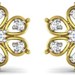 avsar Janvhi Yellow Gold 18kt Diamond Stud Earring-picture-19
