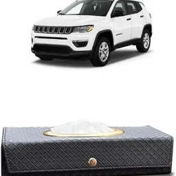 brothertwo Car Tissue Box Holder with 100 Tissue For Jeep Compass Vehicle Tissue Dispenser image 1