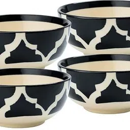 p-plus international Ceramic Salad Bowl Hand Painted Ceramic Soup Bowl Set |-picture-18