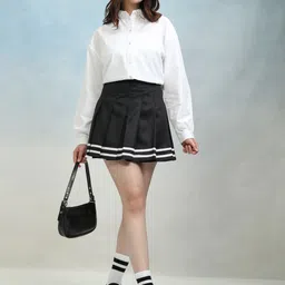 tokyo talkies Women Regular Fit Solid Cut Away Collar Casual Shirt image 3