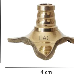 eac Brass Wick Holder for Pooja Diya, Batti Holder Brass (Pack of 6) Table Diya Set image 3