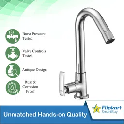 flipkart smartbuy FKSB-DESN Desire Swan Neck For Kitchen Sink Wash Basin Spout tap faucet Pillar Tap Faucet image 3