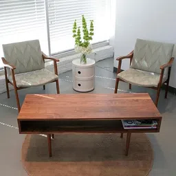 Jdav Center Table Solide Wood Coffee Table with Natural Finish image 1