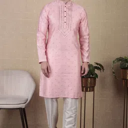 koshin Men Jacquard Kurta Pyjama Set-picture-19