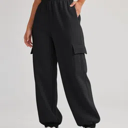 q-rious Women Solid Black Track Pants-picture-12
