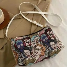 fxr fxrainbow Maroon, Multicolor Women Sling Bag Jute Multicolour Sling Bag with Detachable Strap-picture-23