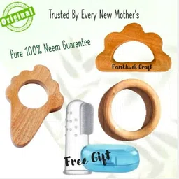 shivangi-creation Neem Wood Teethers for Baby & Gift Free brush for your Kid Teether and Feeder-picture-53