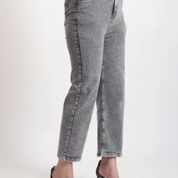 tyffyn Women Boot-Leg High Rise Grey Jeans image 4