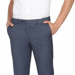 arrow Men Regular Fit Blue Viscose Rayon Trousers image 3