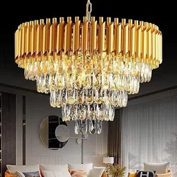 savorade 500mm gold jhummar@1luxury item 3 Color LED Light Chandelier Ceiling Lamp-picture-21
