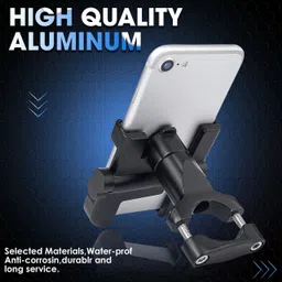 quickshines remium Motorcycle Phone Mount Holder – Aluminum Alloy Body with 360° Rotation Bike Mobile Holder image 5