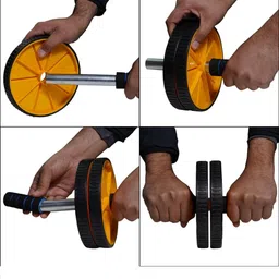 rnmart Anti Rust Stainless Steel Rod, Ab Wheel, Home Gym Equipment Abs Workouts 150 Kgs Ab Exerciser image 3