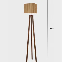 ashni Castor Teak Wooden Floor Lamp image 3