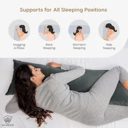 my armor Microfiber Full Body Long Sleeping Pillow | Premium Velvet Outer Cover with Zip Microfibre Solid Body Pillow Pack of 1 image 3