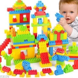 toys n smile 125 + Pcs Building Block Toy for Kids Smart Activity Fun & Learning Train Blocks image 4
