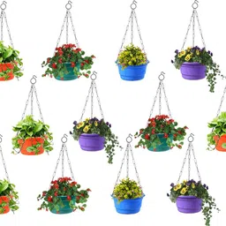 techhark Hanging Baskets Flower Pot Plant Pot Money Plant Container Set image 1