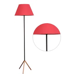 kapoor lampshades Mizuko Maroon Cotton Shade Tripod Floor Lamp With Metal Base image 5