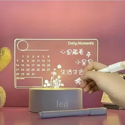 ssappliances Calendar Board with Marker | Transparent Writing Board with Night Light | reusable Table Calendar image 4