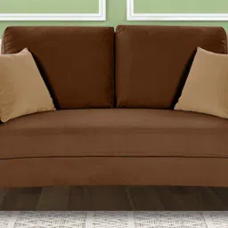 casacraft from pepperfry Trento Fabric 2 Seater Sofa in Brown Colour image 1