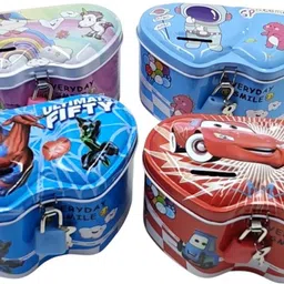 eclet 1ps Metal Money Bank With Secure Lock & Keys For Kids Random design will send-BB Coin Bank image 5