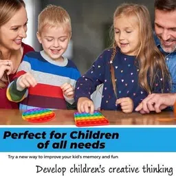 namanshu tex Pop Fidget Toy Satisfying Big Pop Push Pop Bubble Rainbow Fidget Sensory Toy Stress and Anxiety Relief Novelty Gift for Both Children & Adults Education & Craft Supplies (Combo-4) image 4