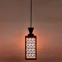 shyam enterprises Wooden Hanging Thali Lamp Elegance for Home Decor and Festive Celebrations Ceiling Light Ceiling Lamp image 3