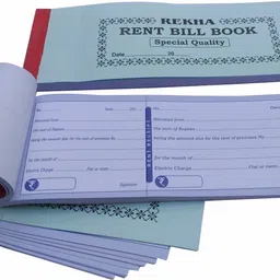 Rent Bill Book 100 Pages 2 Pcs Rent Bill Book 100 Pages Pack of 2 Pcs (24.5 X 9 CM) 1-Part Rent Bill Book-image-0