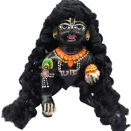 Microfiber Curly Kesh with Attached Head Piece for Laddu Gopal (Size-11) Deity Ornament-image-6