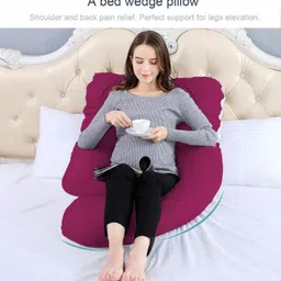 mom's moon Upgrade Model Of Pregnancy Pillow Microfibre Solid Pregnancy Pillow Pack of 1 image 3