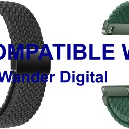 ACM WSM26N22BKGR1065 Pack of 2 Watch Strap Woven Braided Magnetic 22mm for Fossil Q Wander Digital Smartwatch (Black/Green) Smart Watch Strap-image-32