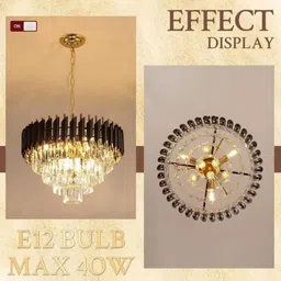 msm Bluetooth Chandelier Speaker 500mm black Multicolor Moving (Black, Gold) Chandelier Ceiling Lamp image 4