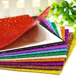 eclet A4 Glitter Foam Sheet Sparkles (self Adhesive) 2 mm Thick 10 Different Color, for Art & Craft A4 240 gsm Coloured Paper-picture-27