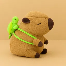 bebota CAPYBERA WITH TURLE BAG PACK (SMALL) PLUSH TOY SOFT TOY PACK OF 1 - 30 cm image 3
