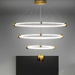 smartway lighting Tripoli LED Smart Voice Assist Chandelier (Gold) image 1