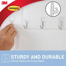 command 3M Small Wire Wall Plastic Hooks, Holds upto 225 Gms, 4 Strips Hook 3 image 3