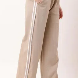 krishna enterprises Pack of 2 Women Striped Beige, Brown Track Pants image 3