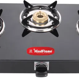 hindflame 3 Burner Crown Black Toughened Glass Manual Gas Stove-picture-22