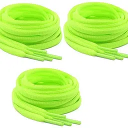 Vinylzone 3 Pair Neon Green Oval Shoes laces Half Round 1/4" Athletic ShoeLaces Shoe Lace-image-36