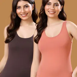 floret Women Orange, Brown Camisole-picture-33